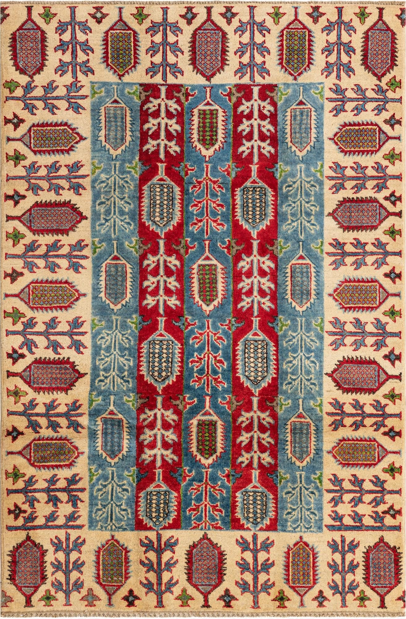 4' x 6'  Hand Knotted Kazak Rug