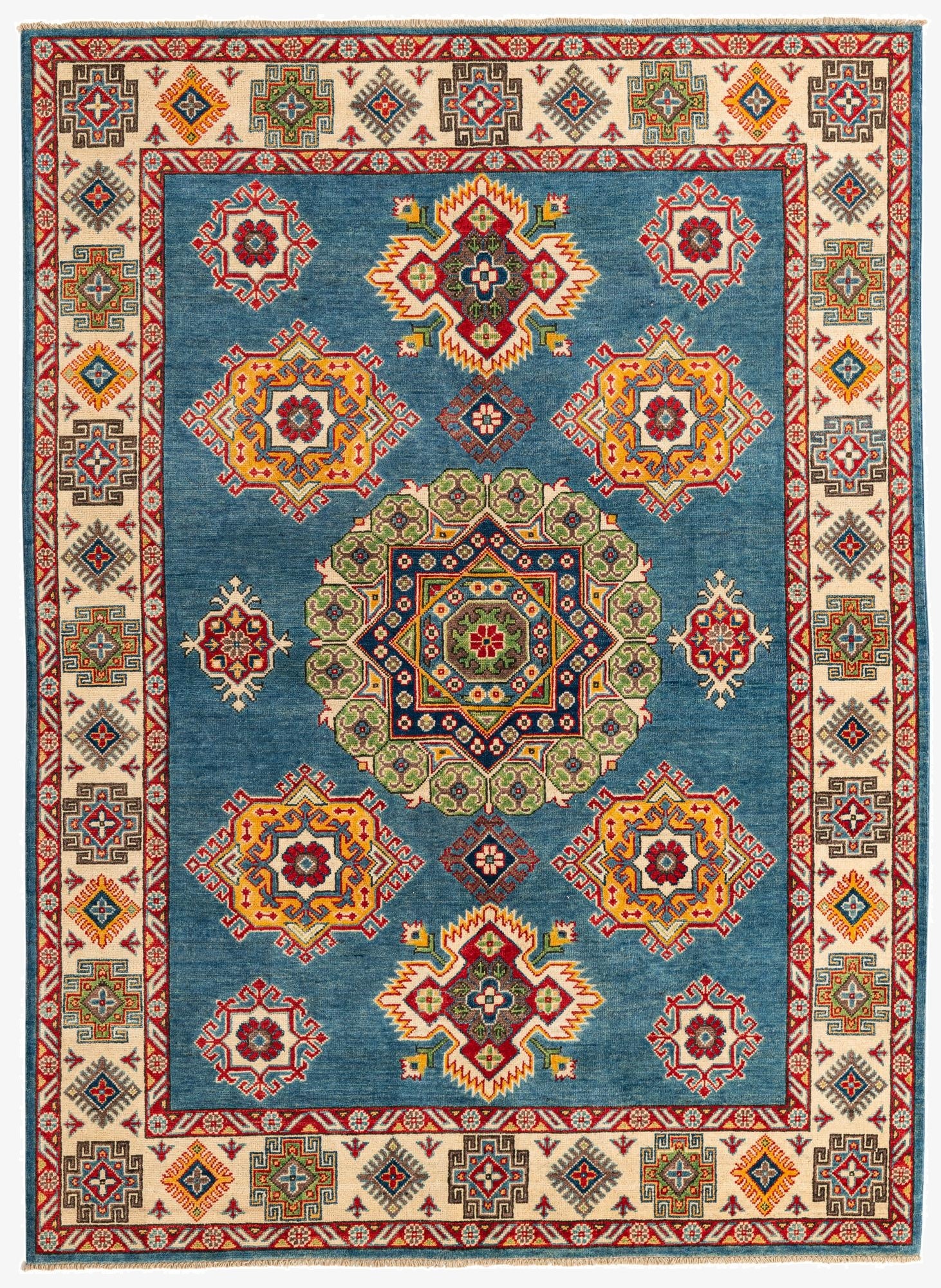 5' 7 x 7' 10  Hand Knotted Kazak Rug
