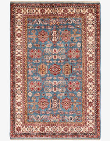 5' 4 x 8' 3 Hand Knotted Kazak Oriental Wool Rug