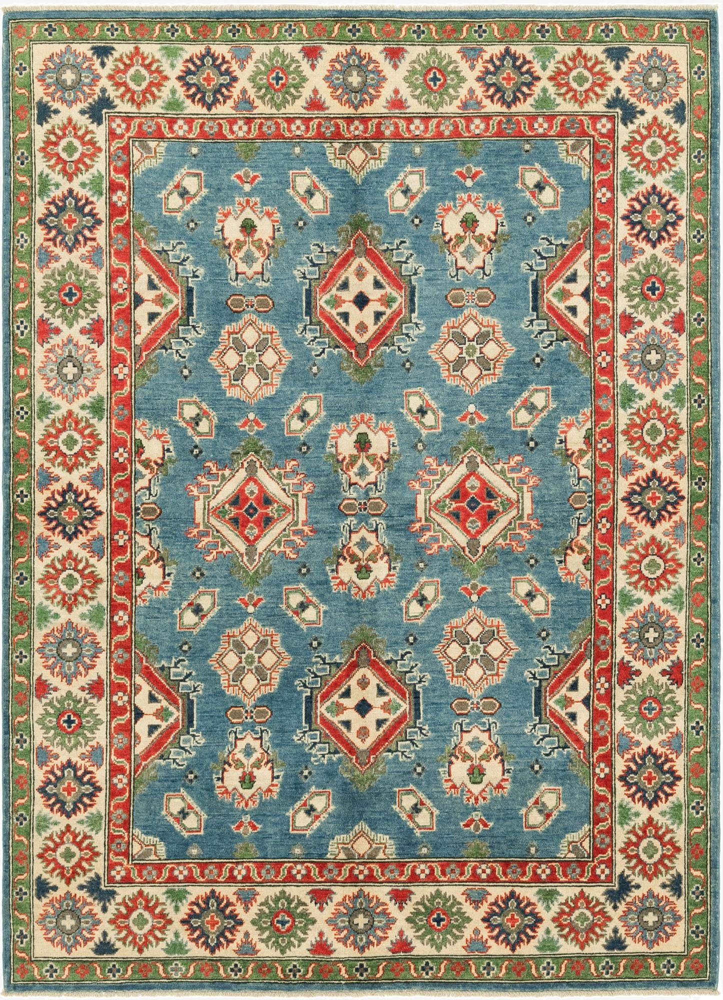 5' 9 x 7' 9  Hand Knotted Kazak Rug
