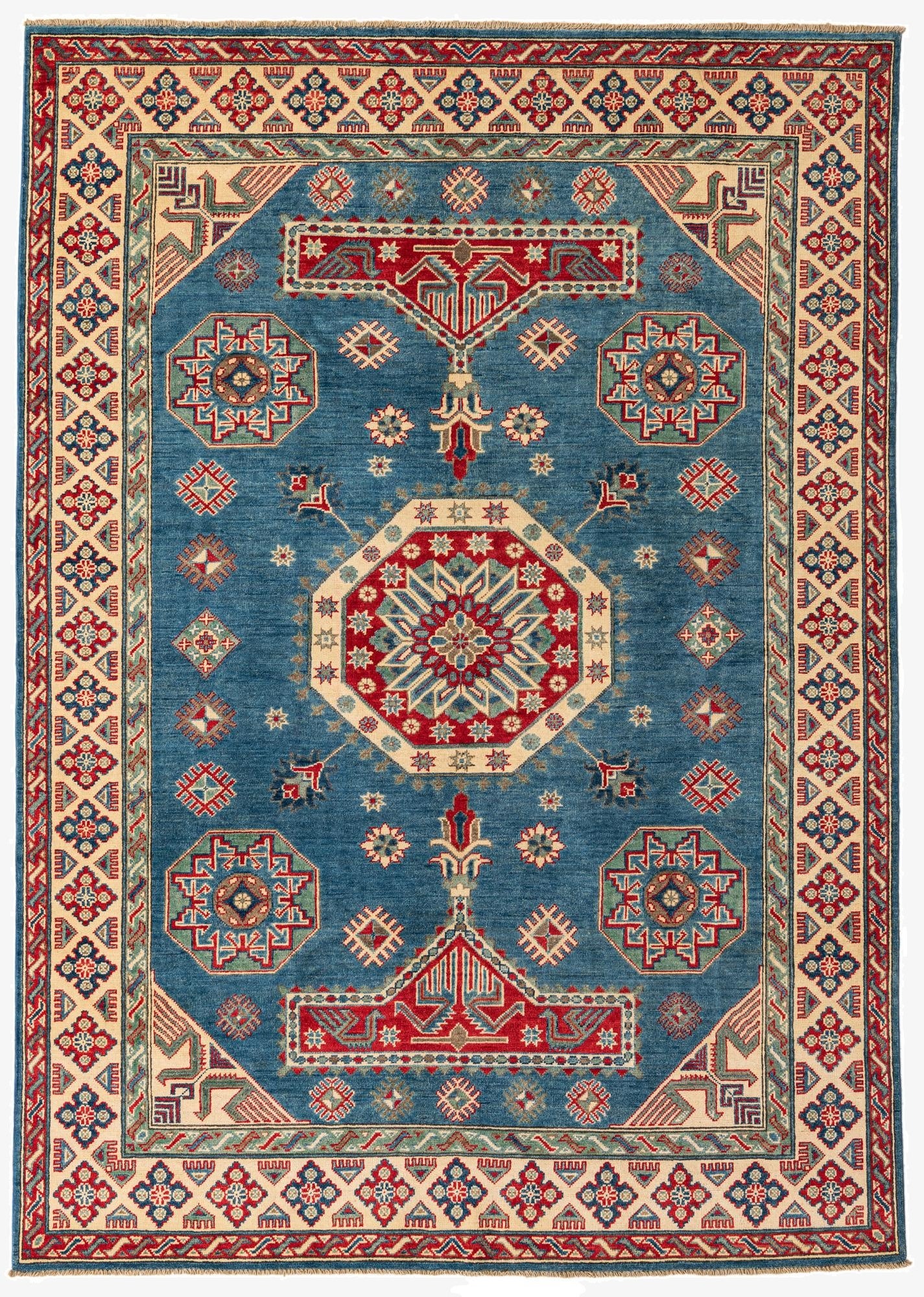 6' 1 x 8' 6  Hand Knotted Kazak Rug