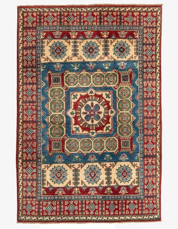 4' 1 x 6' 1 Hand Knotted Kazak Rug