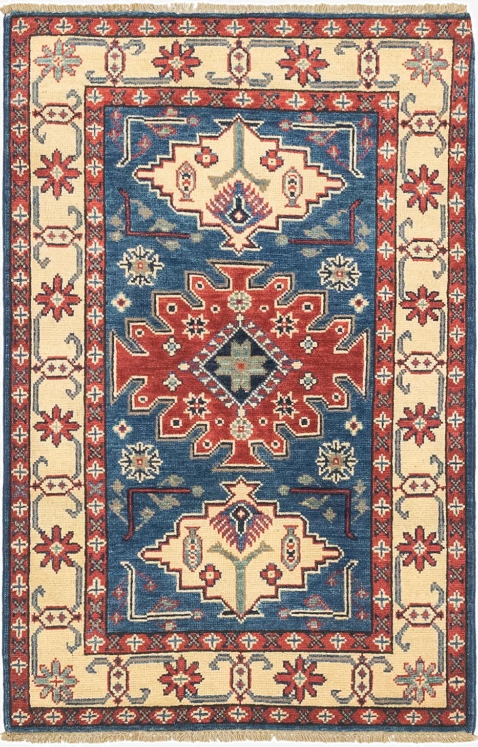 2' 8 x 4' 2  Hand Knotted Kazak Rug