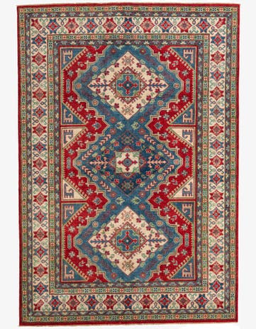 6' 8 x 9' 8 Hand Knotted Kazak Rug