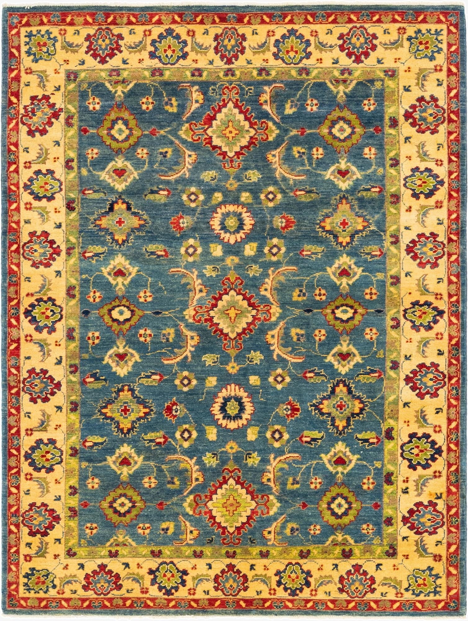 5' 2 x 6' 10  Hand Knotted Kazak Rug