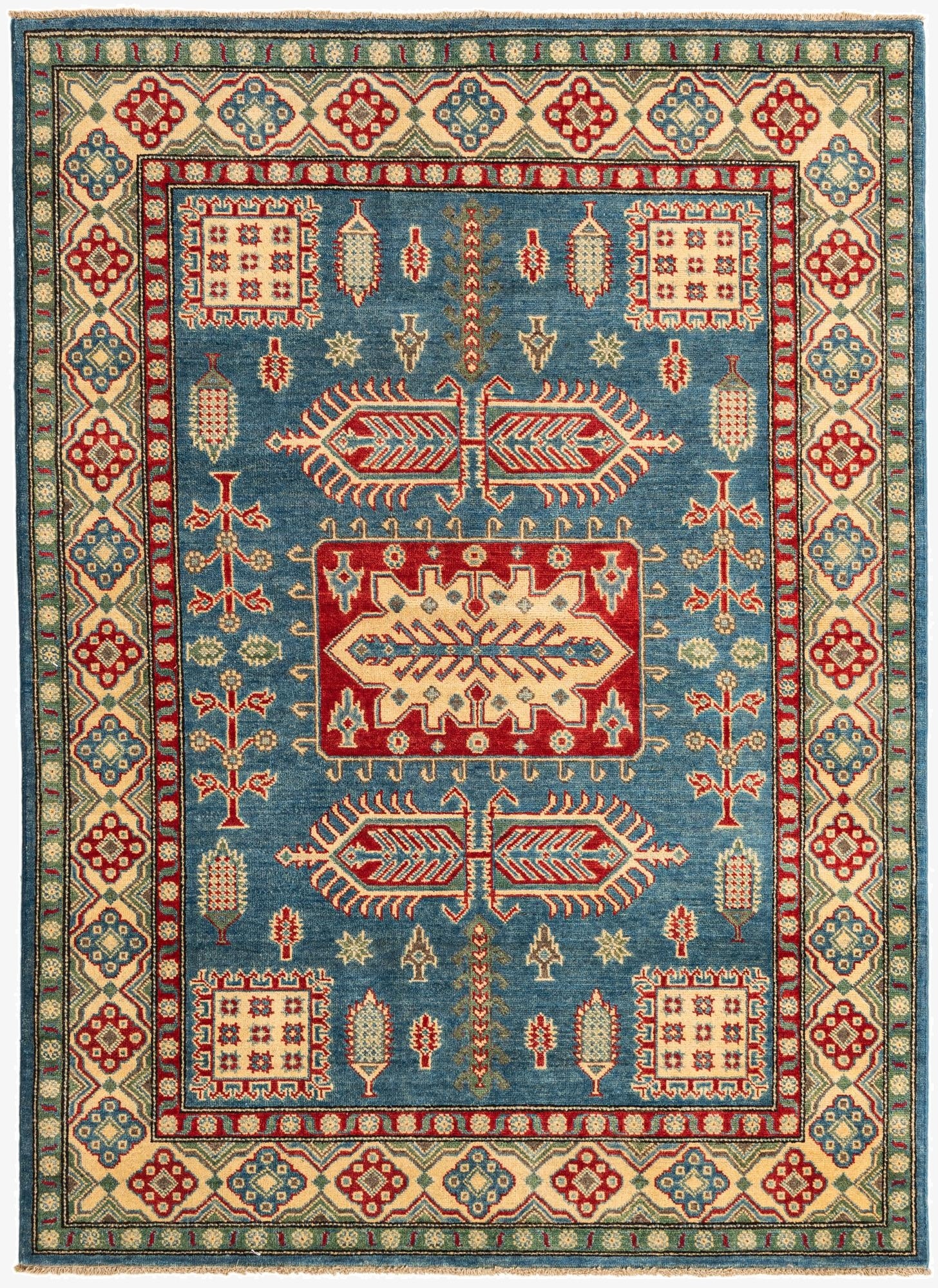 4' 10 x 6' 9  Hand Knotted Kazak Rug