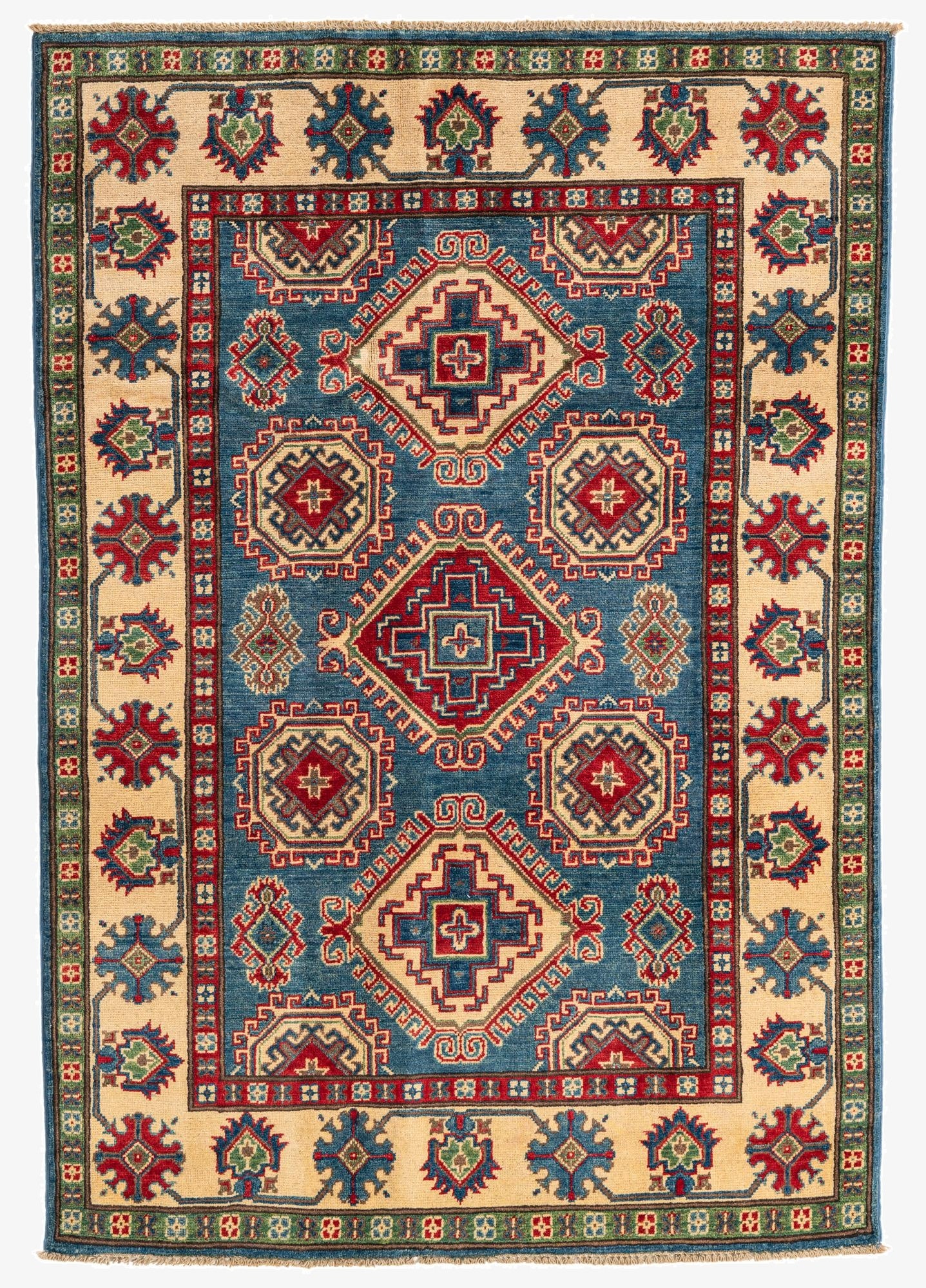4' 2 x 6' 1  Hand Knotted Kazak Rug
