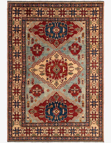5' 9 x 8' 4 Hand Knotted Kazak Wool Rug