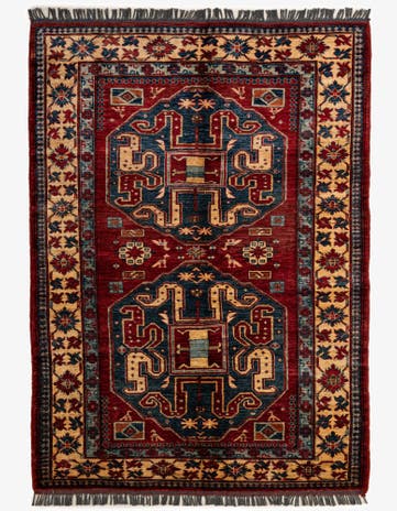 4' 11 x 6' 11 Hand Knotted Kazak Wool Rug