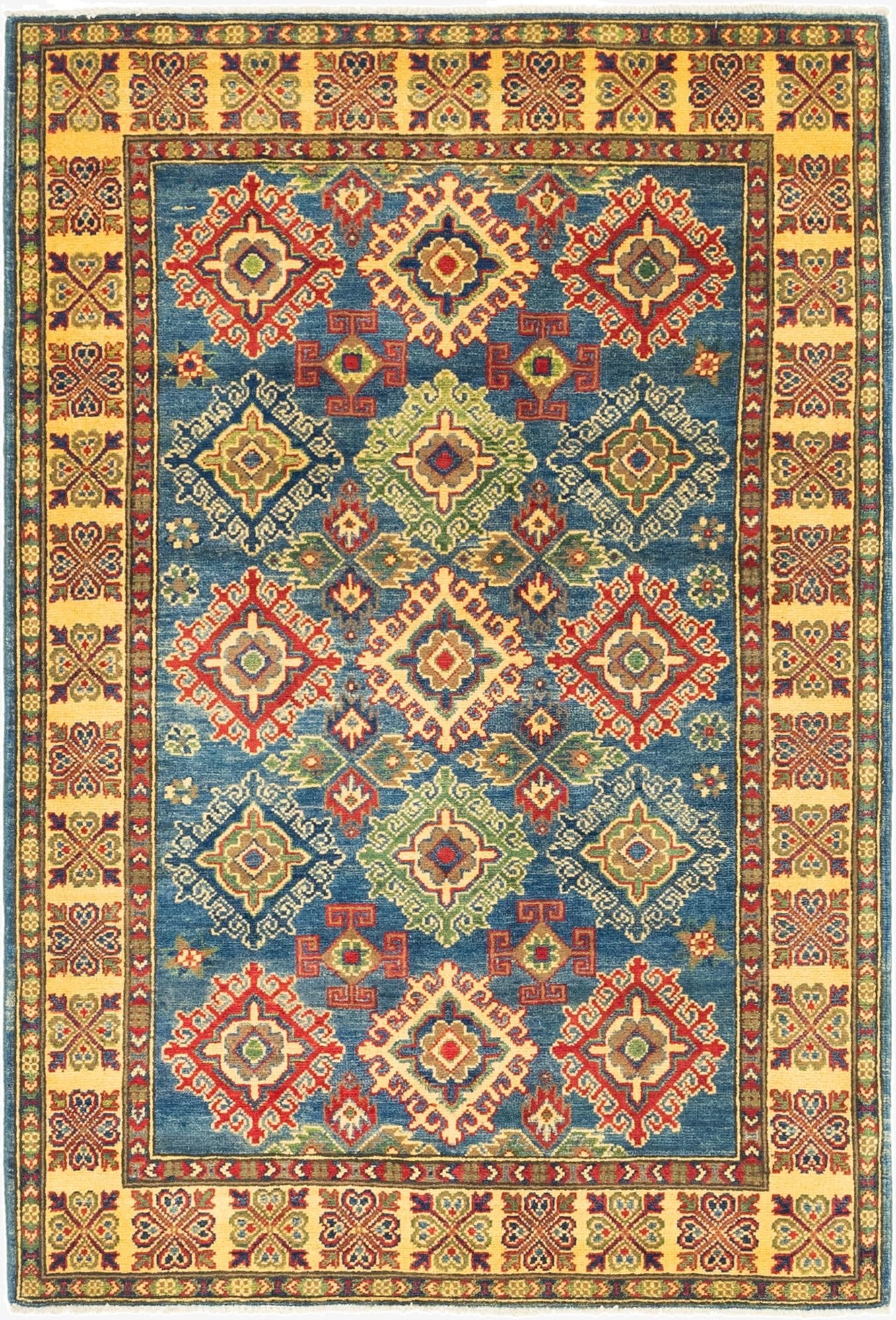 4' 2 x 6' 2  Hand Knotted Kazak Rug