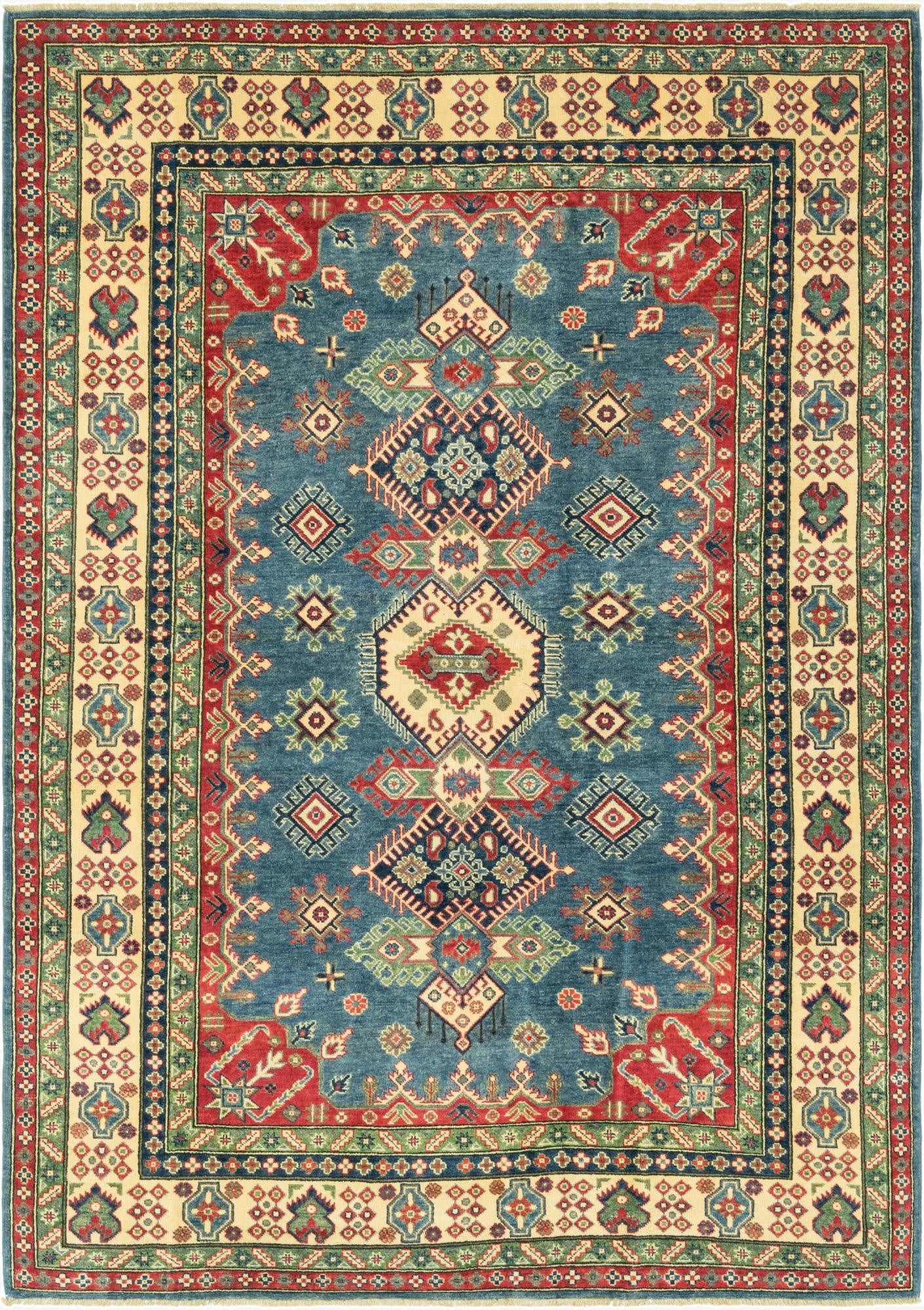 6' 6 x 9' 6  Hand Knotted Kazak Rug
