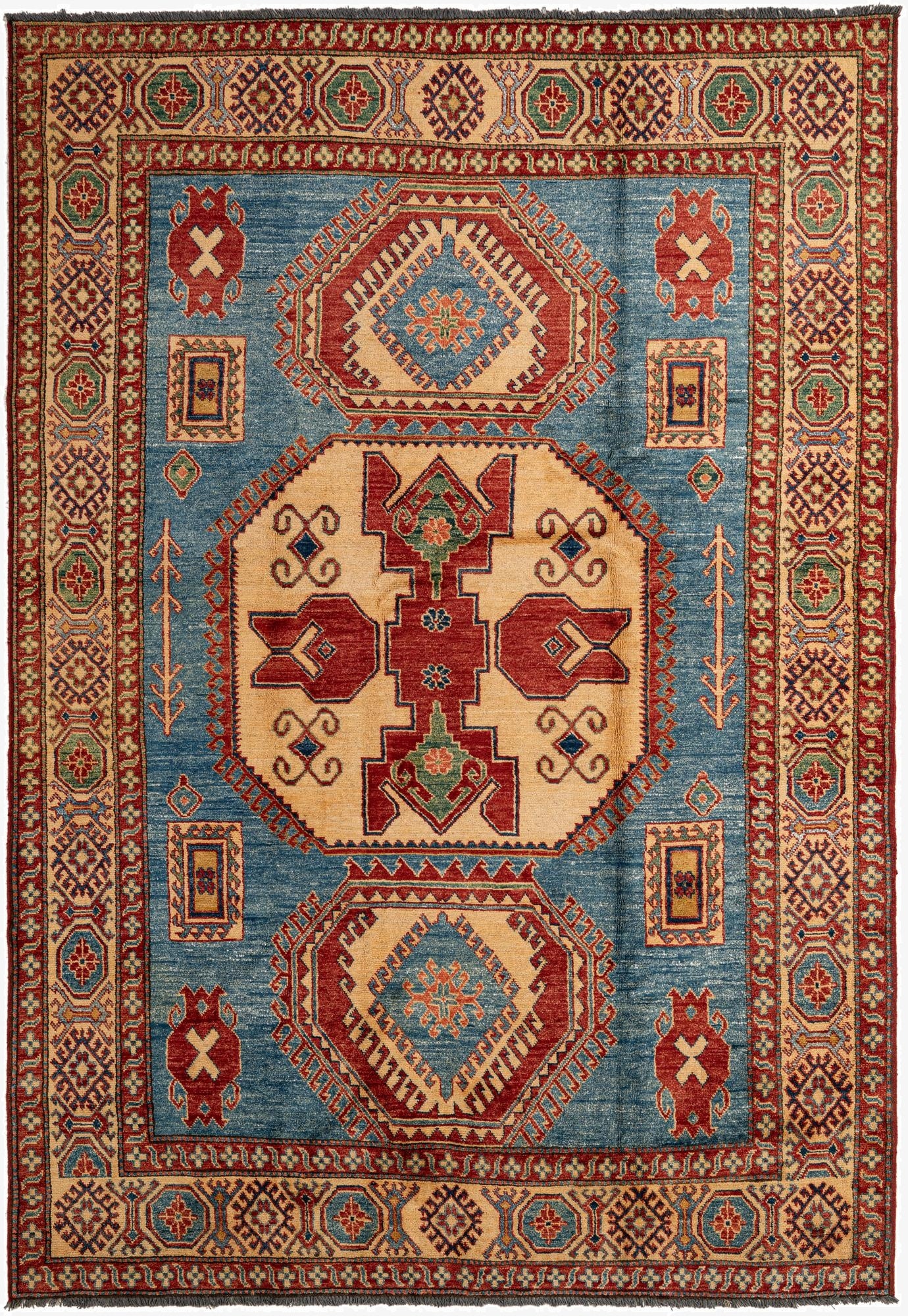 6' 1 x 9'  Hand Knotted Kazak Wool Rug