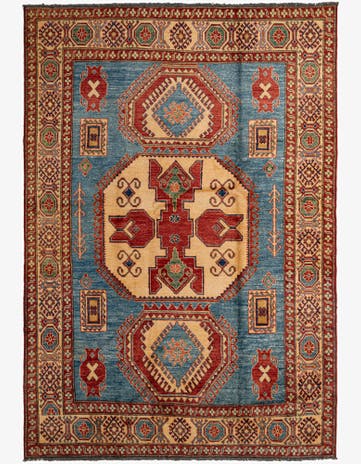 6' 1 x 9' Hand Knotted Kazak Wool Rug