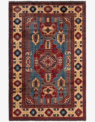 5' 11 x 8' 10 Hand Knotted Kazak Wool Rug