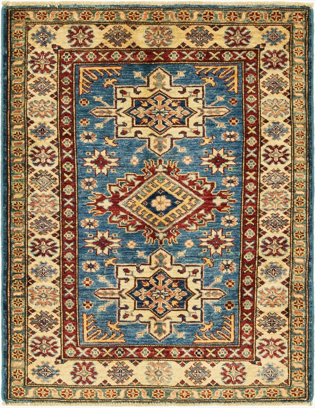2' 10 x 3' 9  Hand Knotted Kazak Oriental Rug