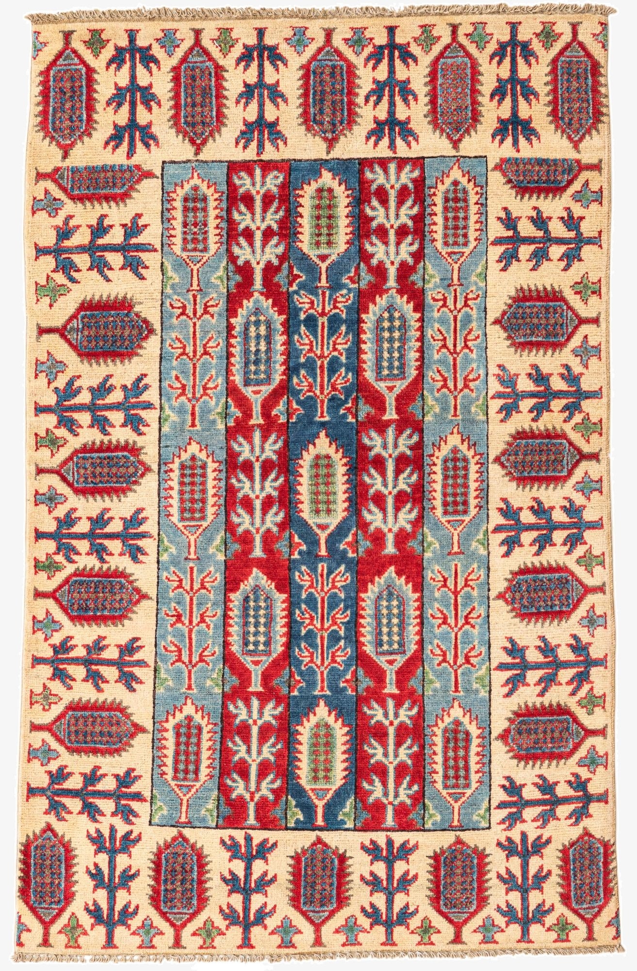 3' 2 x 5' 1  Hand Knotted Kazak Rug