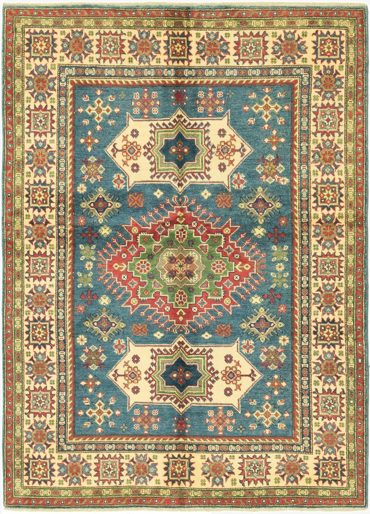 4' 10 x 6' 10  Hand Knotted Kazak Rug