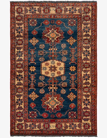 3' 9 x 5' 6 Hand Knotted Kazak Wool Rug