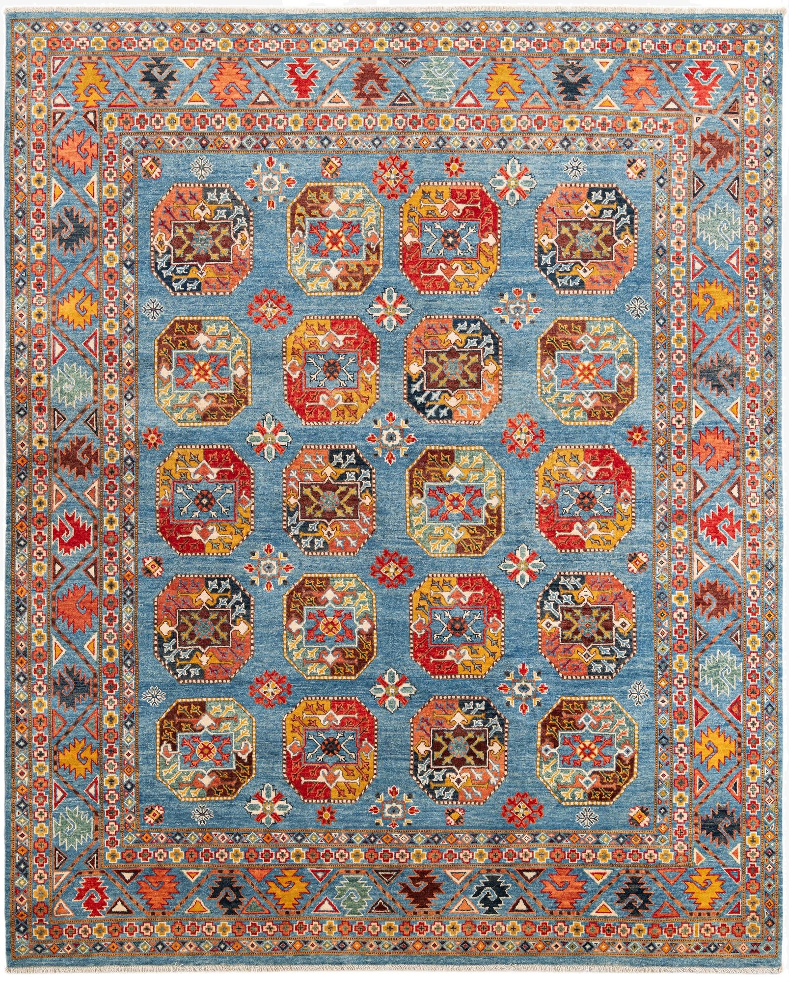 7' 10 x 9' 7 Hand Knotted Kazak Rug