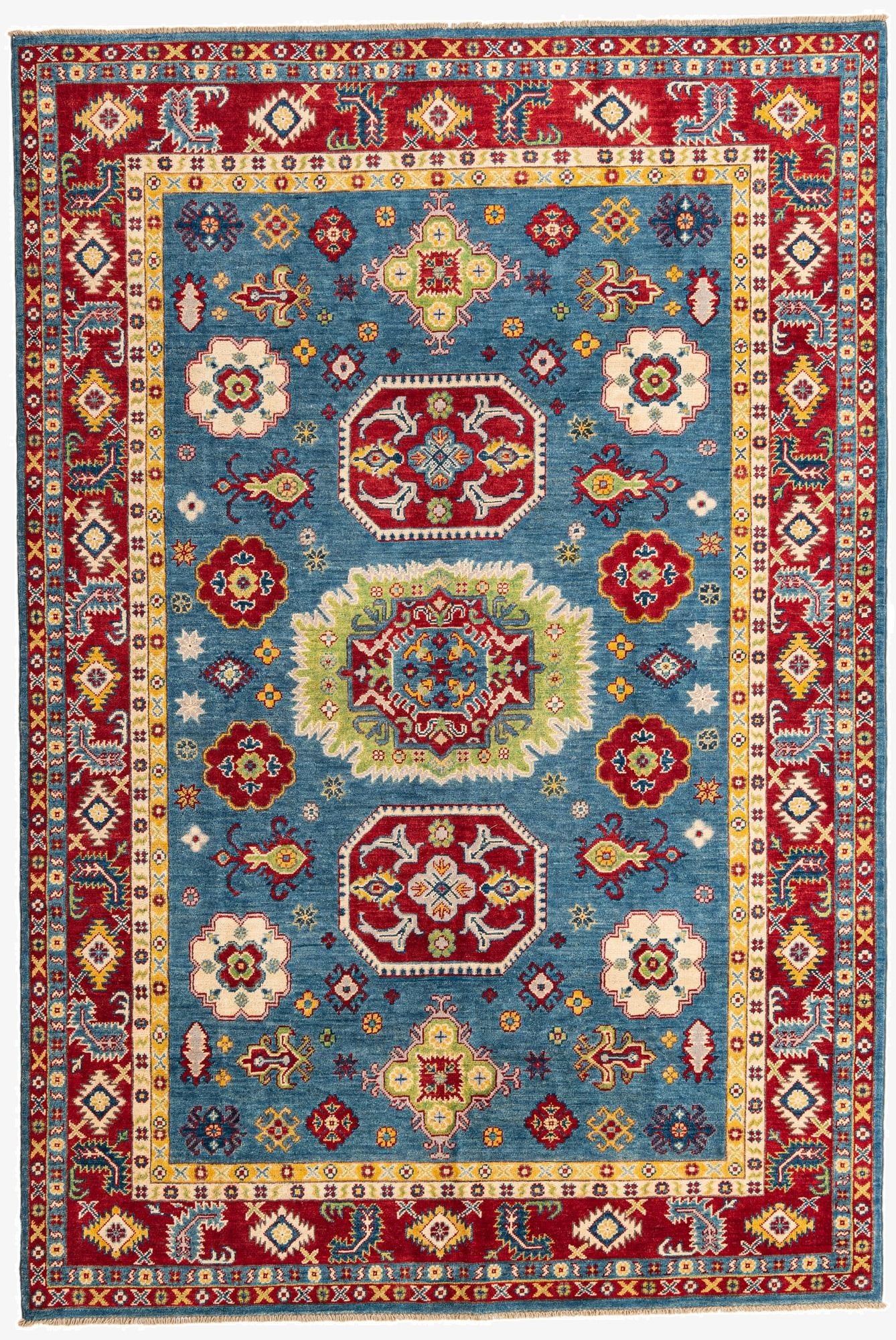 5' 10 x 8' 7  Hand Knotted Kazak Rug