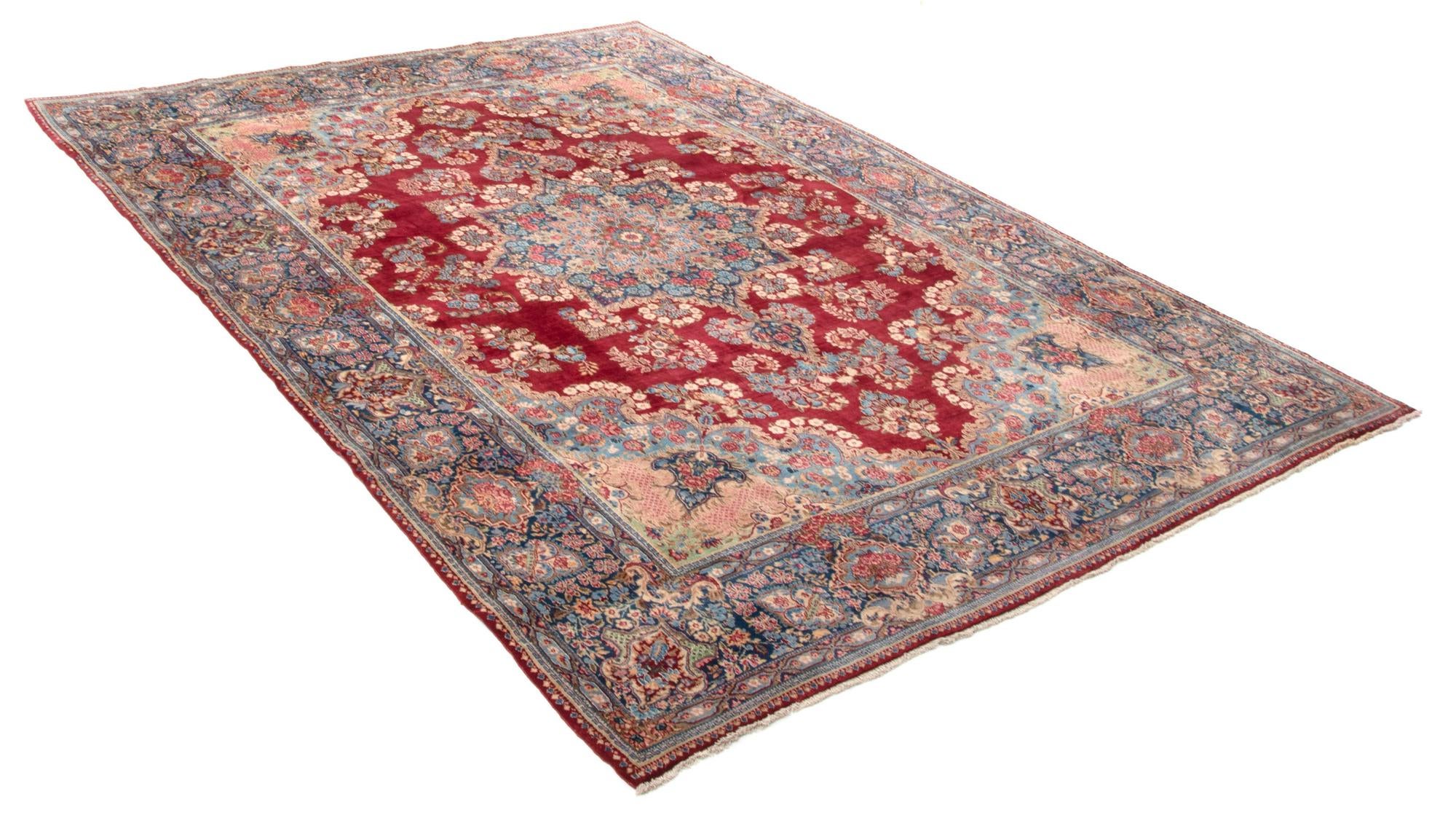9' x 12' 2 Hand Knotted Kerman Persian Wool Rug
