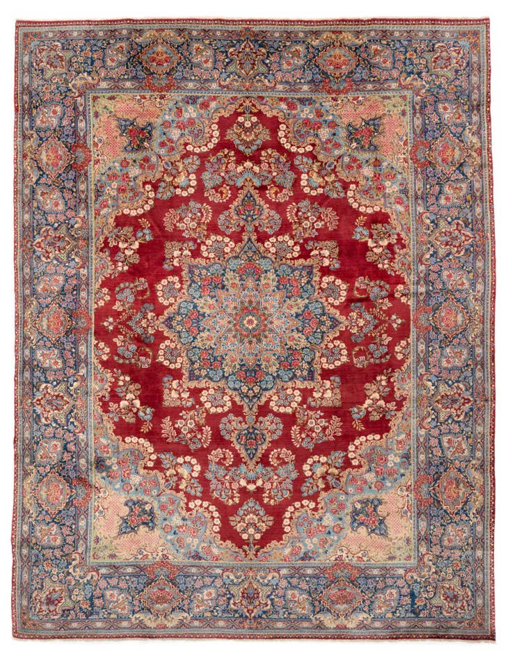 Detail image of 9' x 12' 2 Hand Knotted Kerman Persian Wool Rug