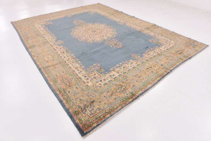 8' 9 x 11' 9 Hand Knotted Kerman Persian Wool Rug