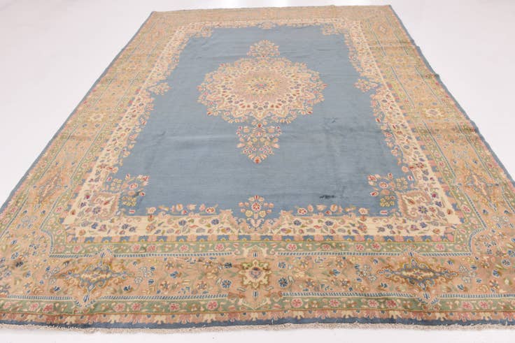 Detail image of 8' 9 x 11' 9 Hand Knotted Kerman Persian Wool Rug