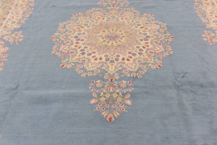 Detail image of 8' 9 x 11' 9 Hand Knotted Kerman Persian Wool Rug