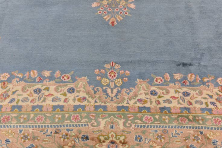 Detail image of 8' 9 x 11' 9 Hand Knotted Kerman Persian Wool Rug
