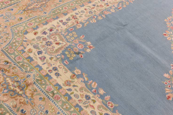 Detail image of 8' 9 x 11' 9 Hand Knotted Kerman Persian Wool Rug