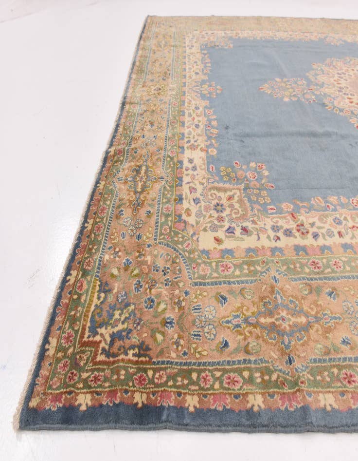 Detail image of 8' 9 x 11' 9 Hand Knotted Kerman Persian Wool Rug