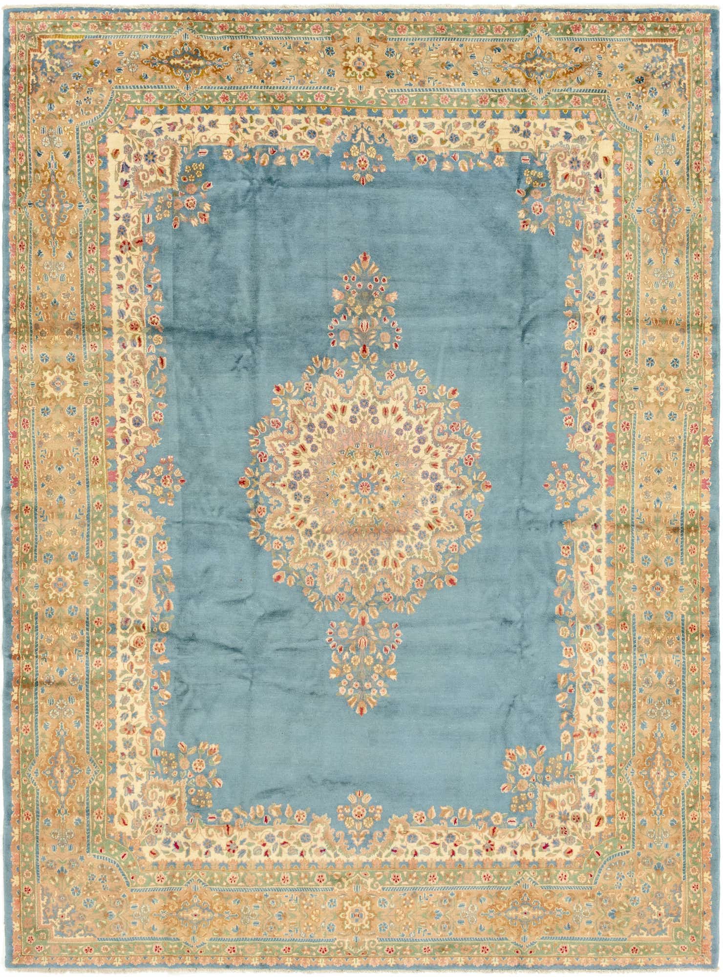 8' 9 x 11' 9 Hand Knotted Kerman Persian Wool Rug