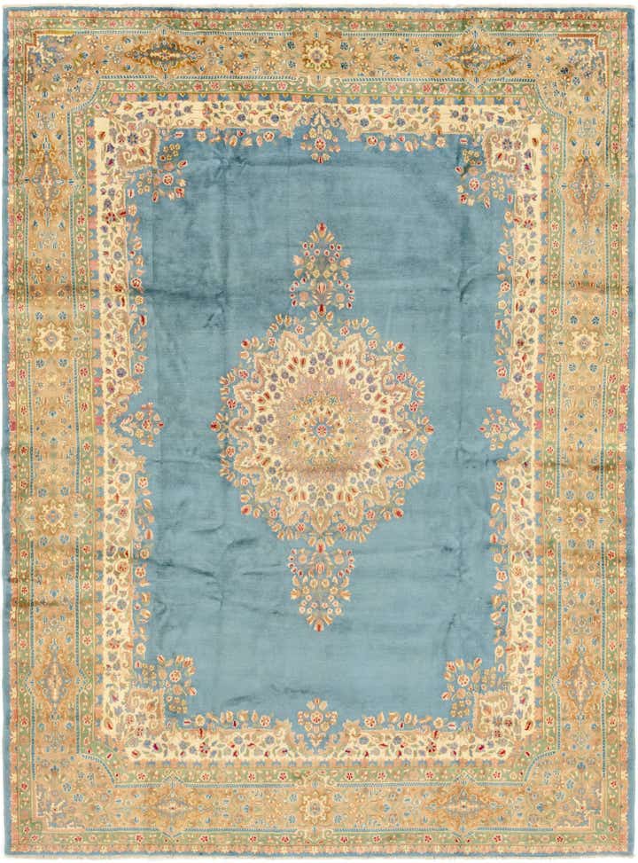 8' 9 x 11' 9 Hand Knotted Kerman Persian Wool Rug