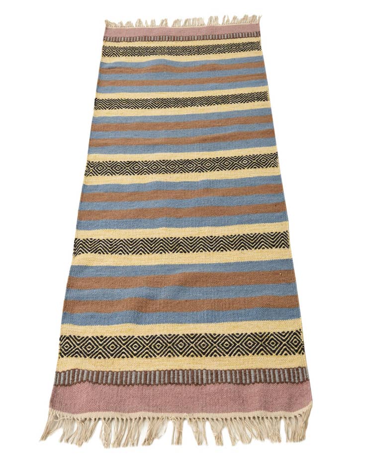 Detail image of 3' x 5' 2 Hand Woven Kilim Dhurrie Wool Rug