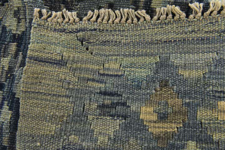6' 8 x 8' 3 Hand Woven Kilim Maymana Wool Rug
