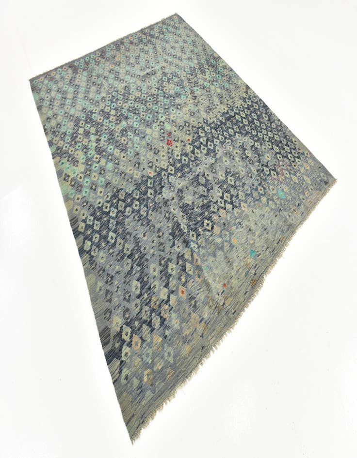 Detail image of 6' 8 x 8' 3  Hand Woven Kilim Maymana Wool Rug