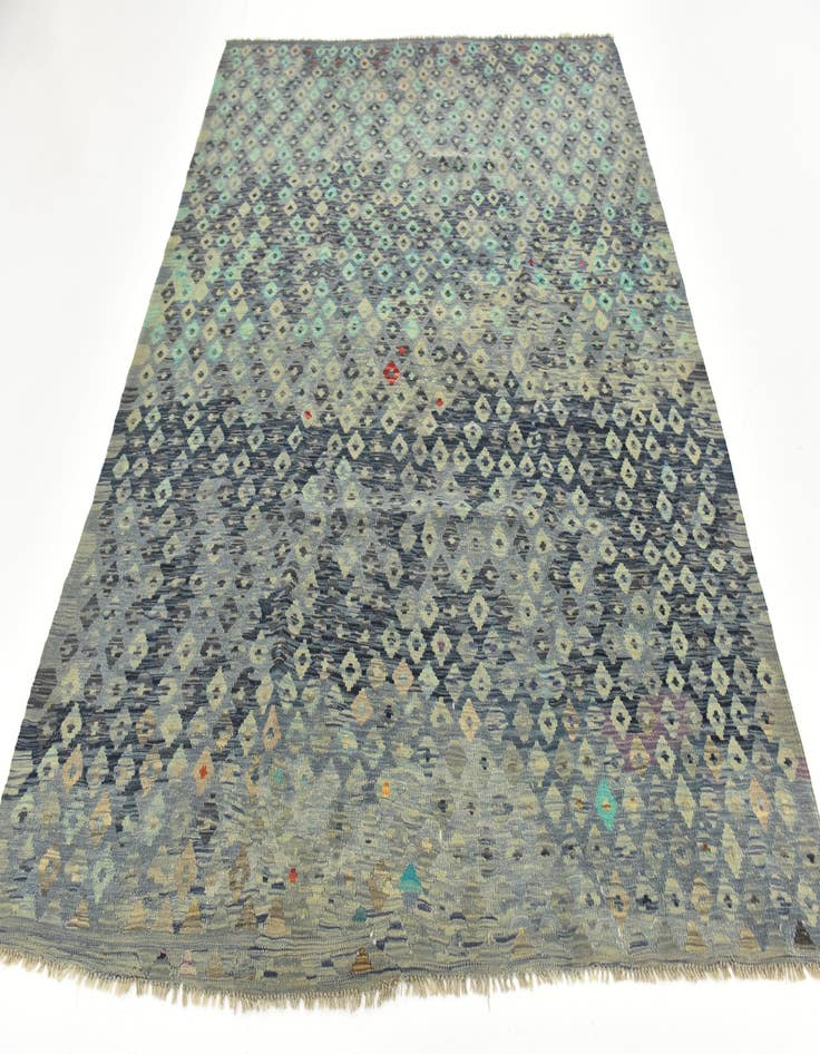 Detail image of 6' 8 x 8' 3  Hand Woven Kilim Maymana Wool Rug