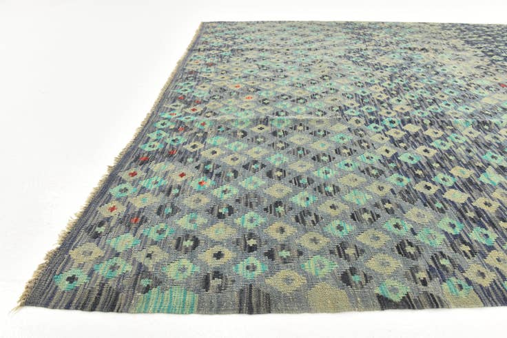 Detail image of 6' 8 x 8' 3 Hand Woven Kilim Maymana Wool Rug