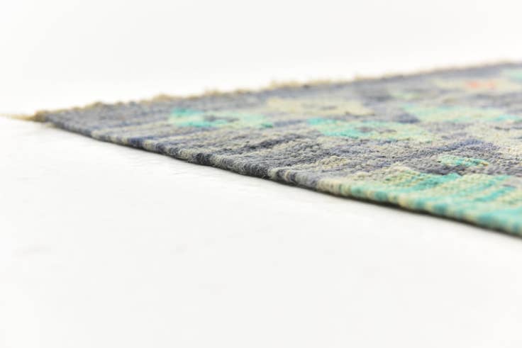 Detail image of 6' 8 x 8' 3 Hand Woven Kilim Maymana Wool Rug
