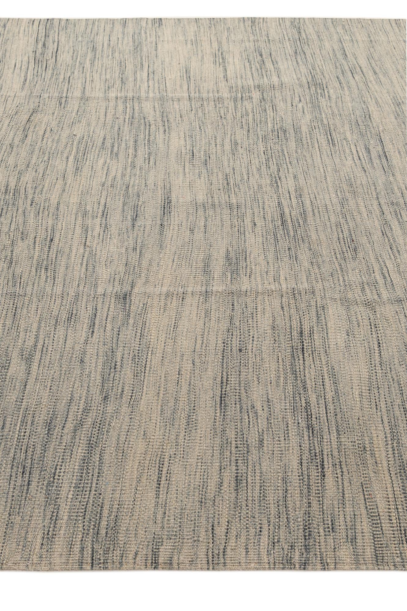 6' 4 x 9' 6 Hand Woven Kilim Modern Wool Rug