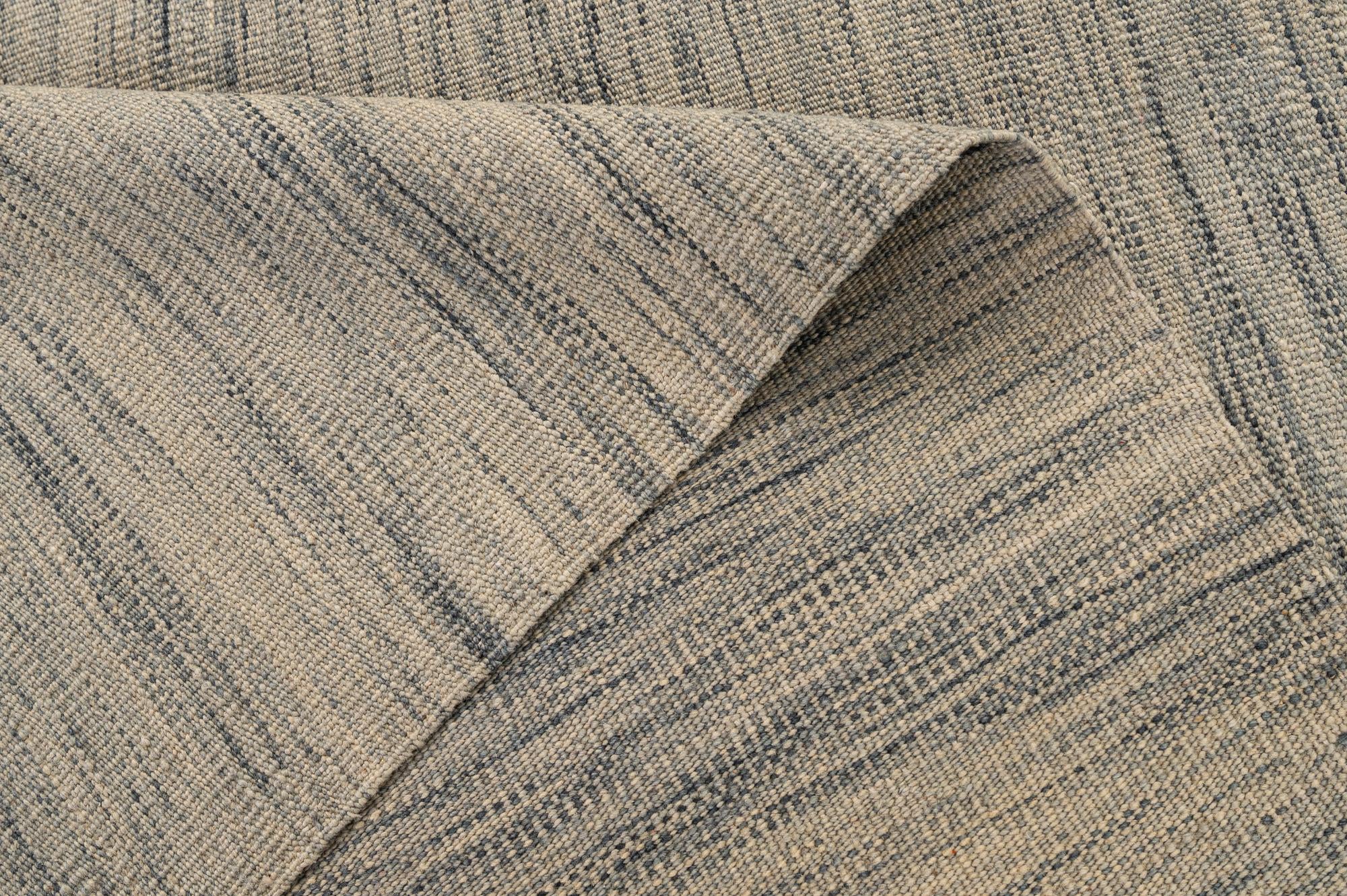 6' 4 x 9' 6 Hand Woven Kilim Modern Wool Rug