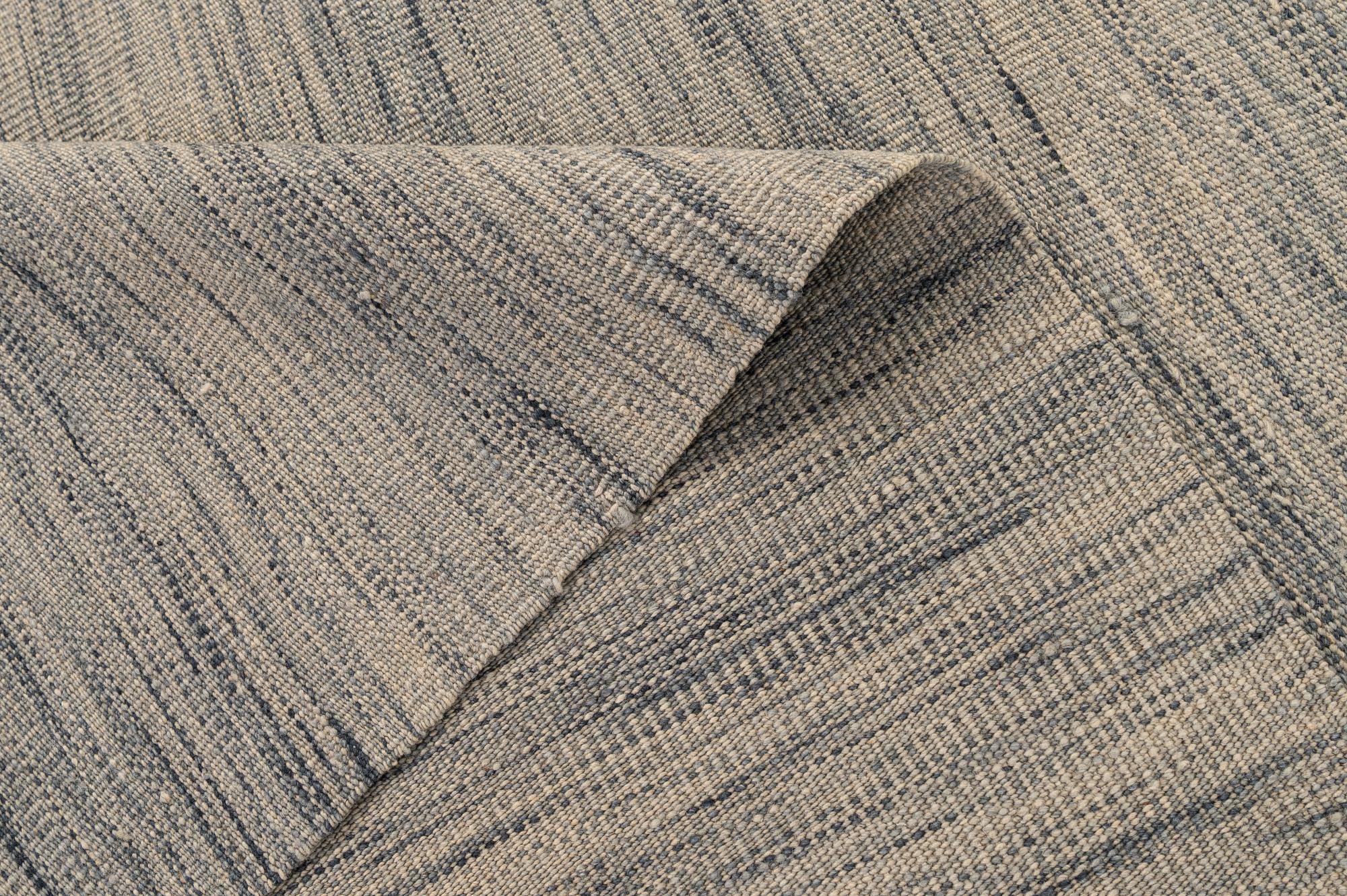 6' 3 x 9' 7 Hand Woven Kilim Modern Wool Rug