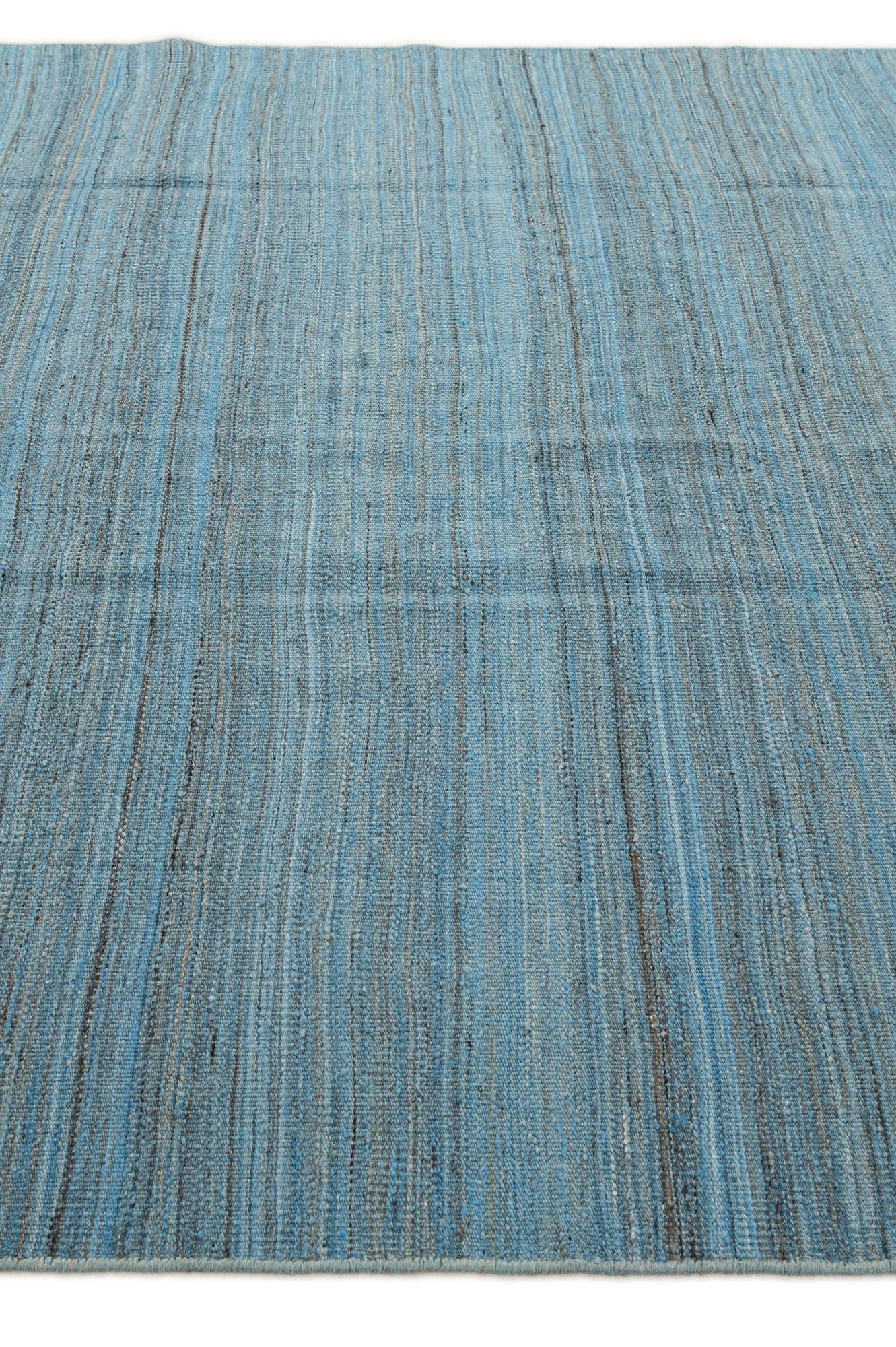 6' 4 x 9' 7 Hand Woven Kilim Modern Wool Rug