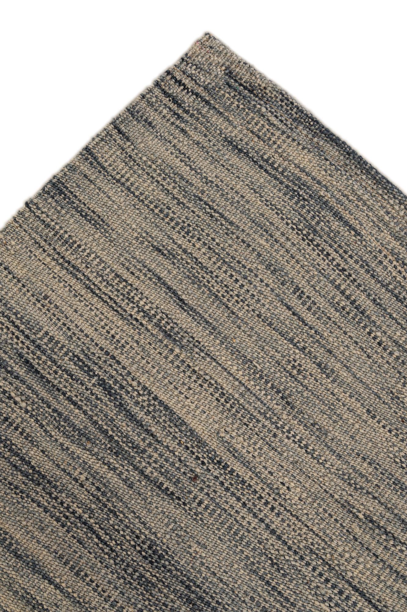 6' 6 x 9' 8 Hand Woven Kilim Modern Wool Rug