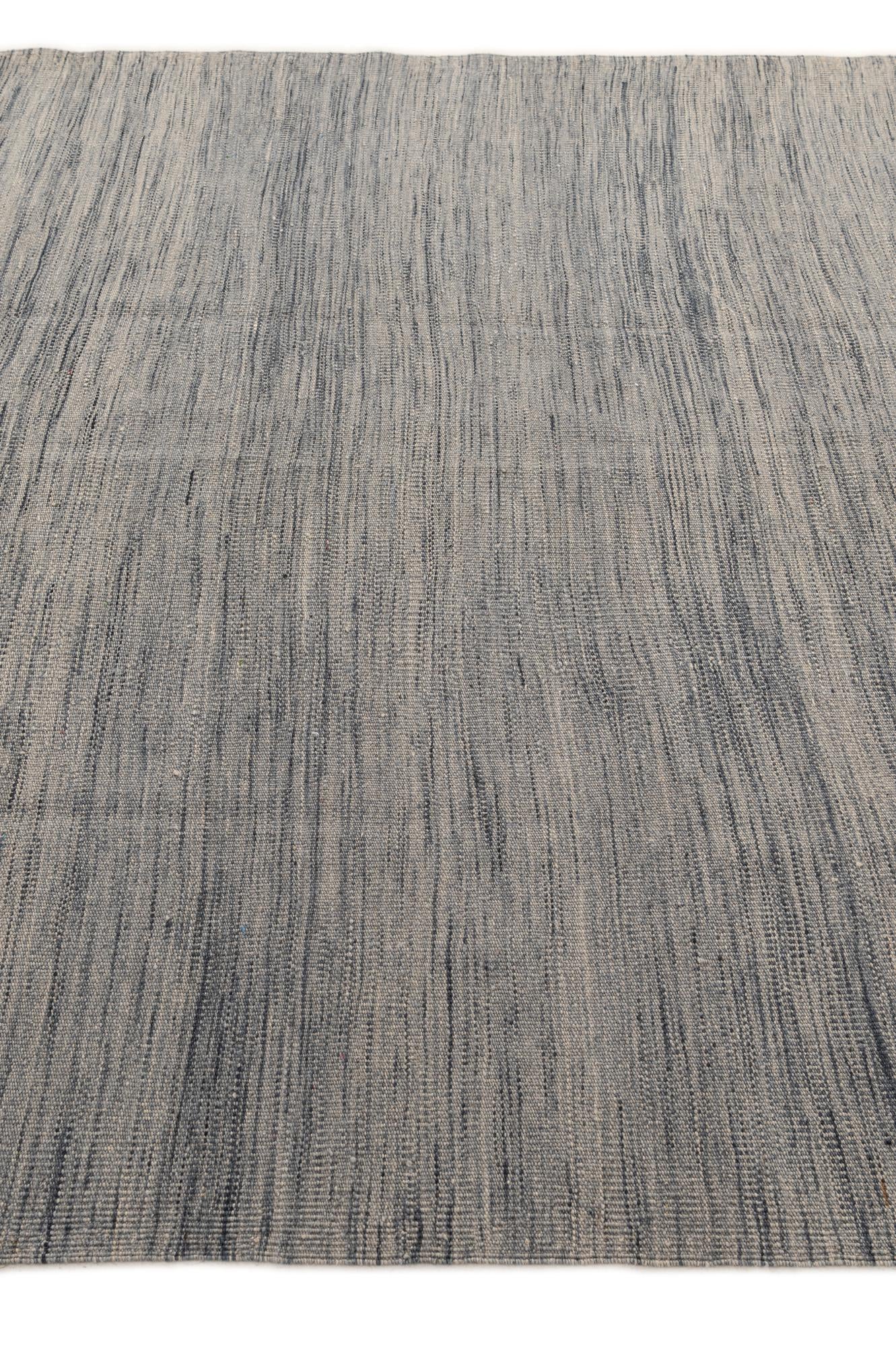 6' 5 x 10' 2 Hand Woven Kilim Modern Wool Rug