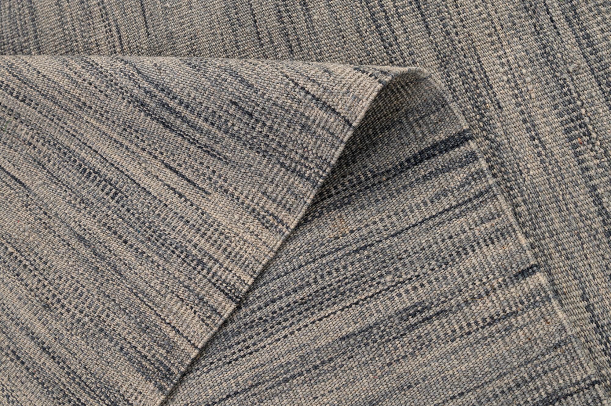 6' 5 x 10' 2 Hand Woven Kilim Modern Wool Rug