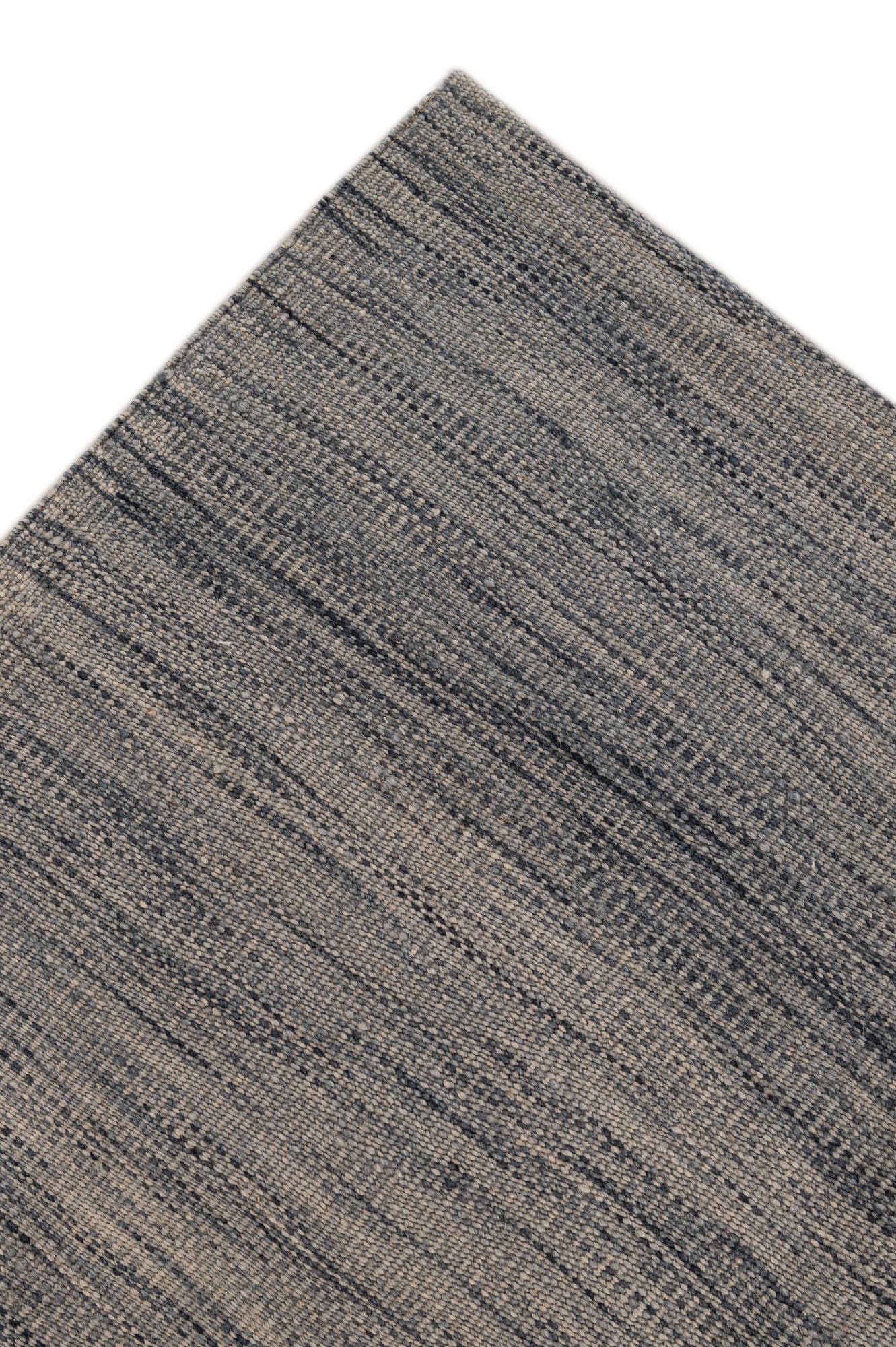 6' 5 x 10' 2 Hand Woven Kilim Modern Wool Rug