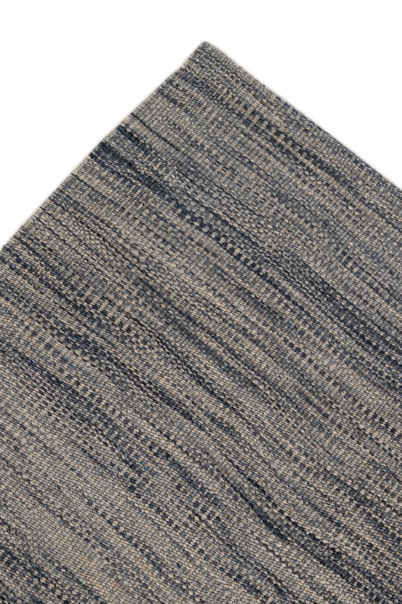 6' 11 x 9' 1 Hand Woven Kilim Modern Wool Rug