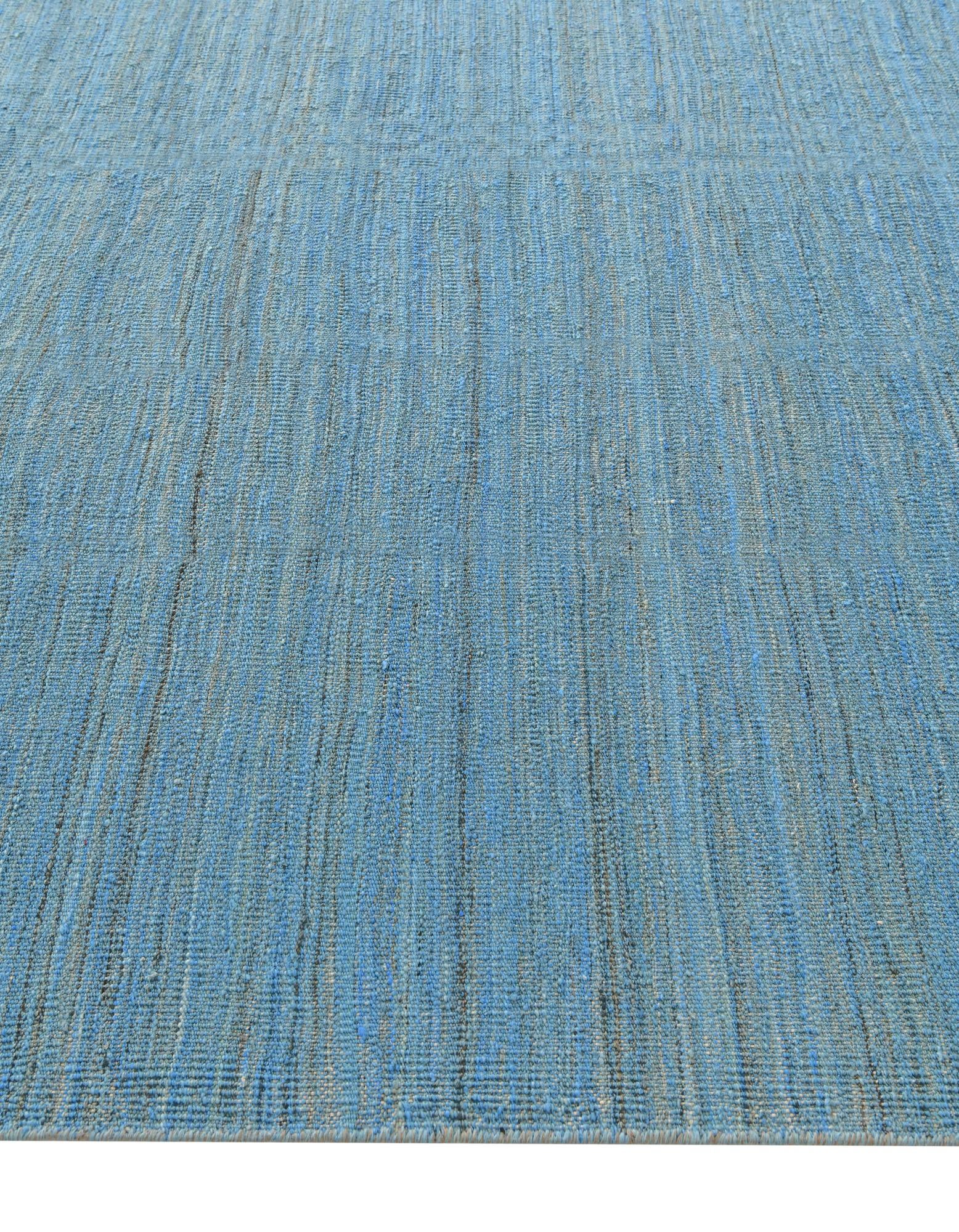 6' 9 x 9' 6 Hand Woven Kilim Modern Wool Rug